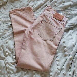 Levi's men's pink/red acid wash straight jeans 31 x 32